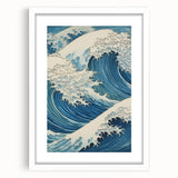 Electric Ocean Wave Art - Dynamic Blue Canvas Print - Coastal Decor