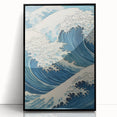 Electric Ocean Wave Art - Dynamic Blue Canvas Print - Coastal Decor