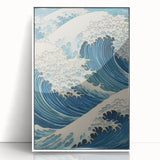 Electric Ocean Wave Art - Dynamic Blue Canvas Print - Coastal Decor