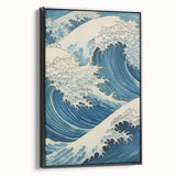 Electric Ocean Wave Art - Dynamic Blue Canvas Print - Coastal Decor