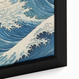 Electric Ocean Wave Art - Dynamic Blue Canvas Print - Coastal Decor