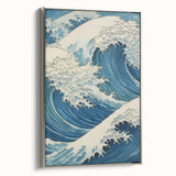 Electric Ocean Wave Art - Dynamic Blue Canvas Print - Coastal Decor