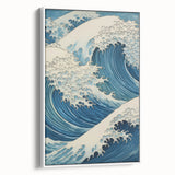 Electric Ocean Wave Art - Dynamic Blue Canvas Print - Coastal Decor