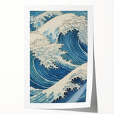 Electric Ocean Wave Art - Dynamic Blue Canvas Print - Coastal Decor