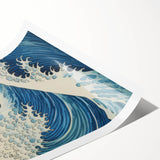 Electric Ocean Wave Art - Dynamic Blue Canvas Print - Coastal Decor
