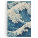 Electric Ocean Wave Art - Dynamic Blue Canvas Print - Coastal Decor