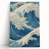 Electric Ocean Wave Art - Dynamic Blue Canvas Print - Coastal Decor