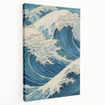 Electric Ocean Wave Art - Dynamic Blue Canvas Print - Coastal Decor