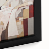 Modern Abstract Electric Art - Cubist Portrait Canvas - Beige Decor