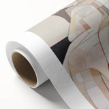 Modern Abstract Electric Art - Cubist Portrait Canvas - Beige Decor