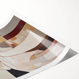 Modern Abstract Electric Art - Cubist Portrait Canvas - Beige Decor