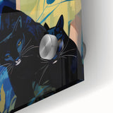 Electric Jungle Portrait Art - Vibrant Blue and Green Canvas Print