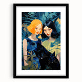 Electric Jungle Portrait Art - Vibrant Blue and Green Canvas Print