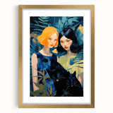 Electric Jungle Portrait Art - Vibrant Blue and Green Canvas Print