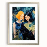 Electric Jungle Portrait Art - Vibrant Blue and Green Canvas Print