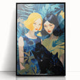 Electric Jungle Portrait Art - Vibrant Blue and Green Canvas Print