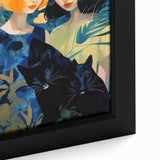 Electric Jungle Portrait Art - Vibrant Blue and Green Canvas Print