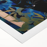 Electric Jungle Portrait Art - Vibrant Blue and Green Canvas Print