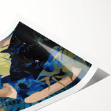 Electric Jungle Portrait Art - Vibrant Blue and Green Canvas Print