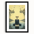 Surreal Electric Art - Mystical Cats and Figure Canvas - Dreamy Decor