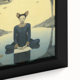 Surreal Electric Art - Mystical Cats and Figure Canvas - Dreamy Decor