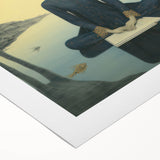 Surreal Electric Art - Mystical Cats and Figure Canvas - Dreamy Decor