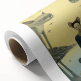 Surreal Electric Art - Mystical Cats and Figure Canvas - Dreamy Decor