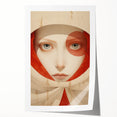 Electric Surreal Portrait Art - Red and Beige Canvas - Abstract Decor