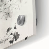 Monochrome Floral Electric Art - Black and White Canvas - Modern Decor