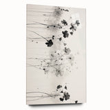 Monochrome Floral Electric Art - Black and White Canvas - Modern Decor