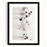 Monochrome Floral Electric Art - Black and White Canvas - Modern Decor