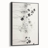 Monochrome Floral Electric Art - Black and White Canvas - Modern Decor