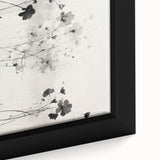 Monochrome Floral Electric Art - Black and White Canvas - Modern Decor