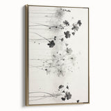 Monochrome Floral Electric Art - Black and White Canvas - Modern Decor