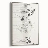 Monochrome Floral Electric Art - Black and White Canvas - Modern Decor