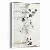 Monochrome Floral Electric Art - Black and White Canvas - Modern Decor