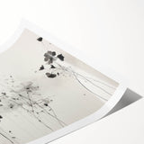 Monochrome Floral Electric Art - Black and White Canvas - Modern Decor