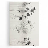 Monochrome Floral Electric Art - Black and White Canvas - Modern Decor