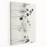 Monochrome Floral Electric Art - Black and White Canvas - Modern Decor