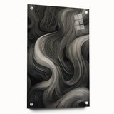 Abstract Flow Electric Art - Black and Gray Canvas - Modern Wall Decor