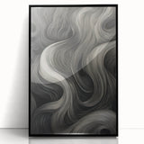 Abstract Flow Electric Art - Black and Gray Canvas - Modern Wall Decor