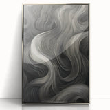 Abstract Flow Electric Art - Black and Gray Canvas - Modern Wall Decor