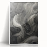 Abstract Flow Electric Art - Black and Gray Canvas - Modern Wall Decor