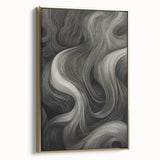 Abstract Flow Electric Art - Black and Gray Canvas - Modern Wall Decor