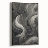 Abstract Flow Electric Art - Black and Gray Canvas - Modern Wall Decor