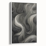 Abstract Flow Electric Art - Black and Gray Canvas - Modern Wall Decor