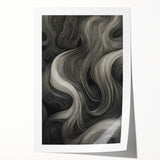Abstract Flow Electric Art - Black and Gray Canvas - Modern Wall Decor