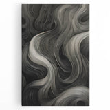 Abstract Flow Electric Art - Black and Gray Canvas - Modern Wall Decor