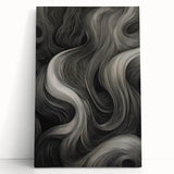 Abstract Flow Electric Art - Black and Gray Canvas - Modern Wall Decor