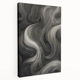Abstract Flow Electric Art - Black and Gray Canvas - Modern Wall Decor